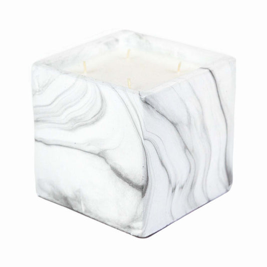 White Marble Cube Candle 30oz (Clearance)