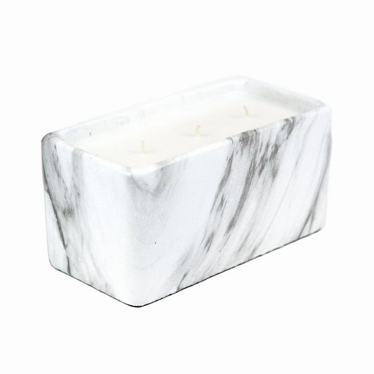 White Marble Prism Candle 24oz (Clearance)