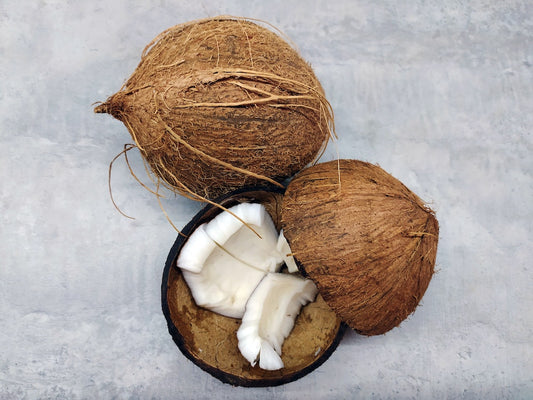 coconut meat in coconuts