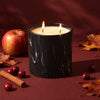 Black Marquina scented candle in black wax jar with two flames, 17oz