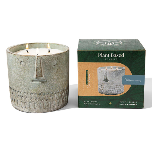 Lemonberry Morning Stone Face Candle 27oz