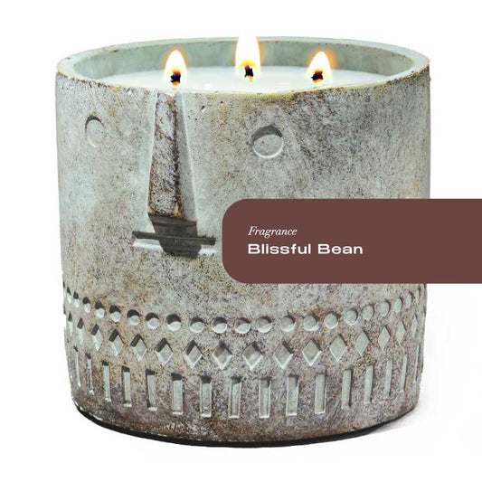 Blissful Bean Stone Face Candle