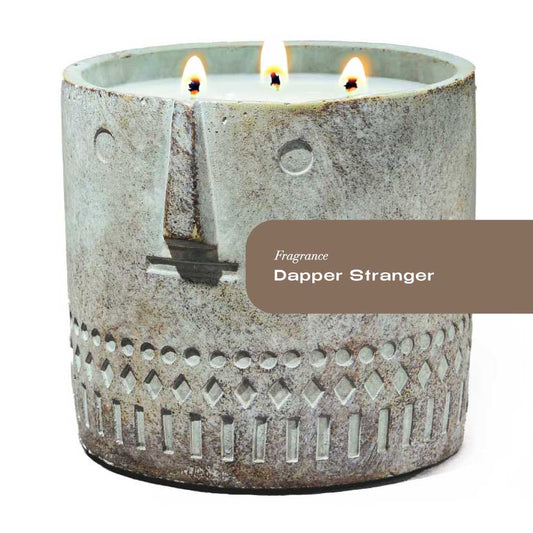 Dapper Stranger Stone Face Candle