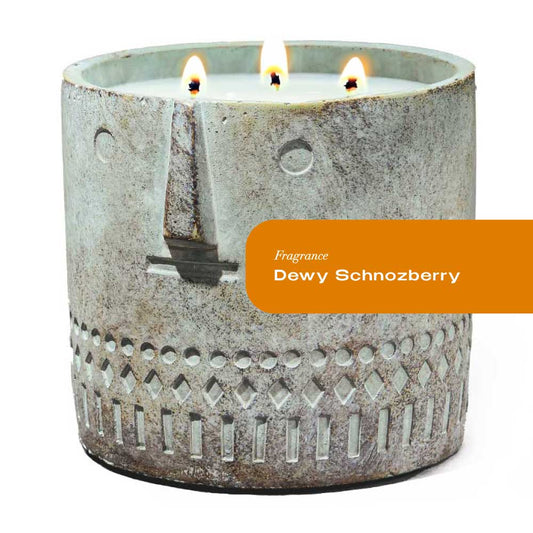 Dewy Schnozberry Stone Face Candle