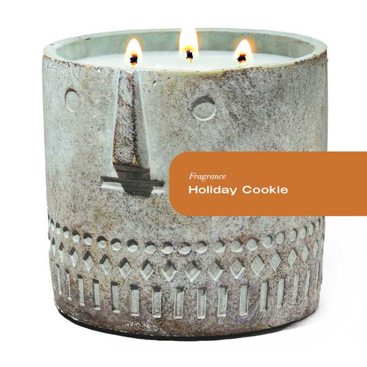 Holiday Cookie Stone Face Candle