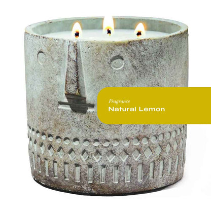 Natural Lemon Stone Face Candle 27oz