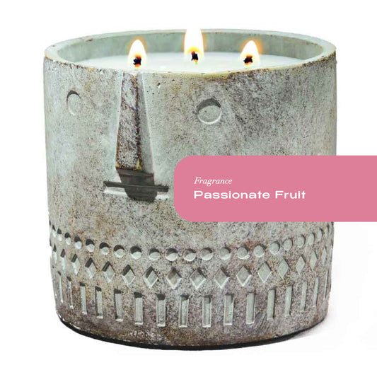 Passionate Fruit Stone Face Candle