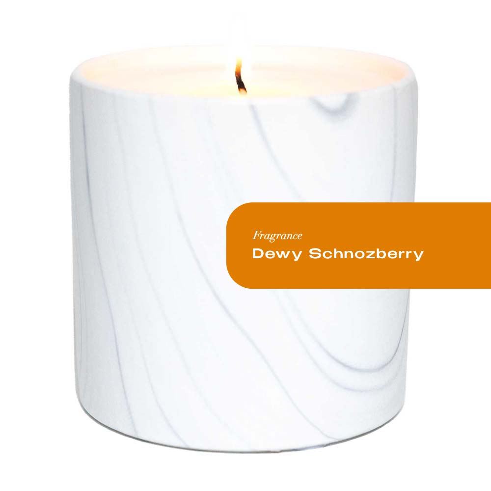 Dewy Schnozberry White Marble Candle 6oz