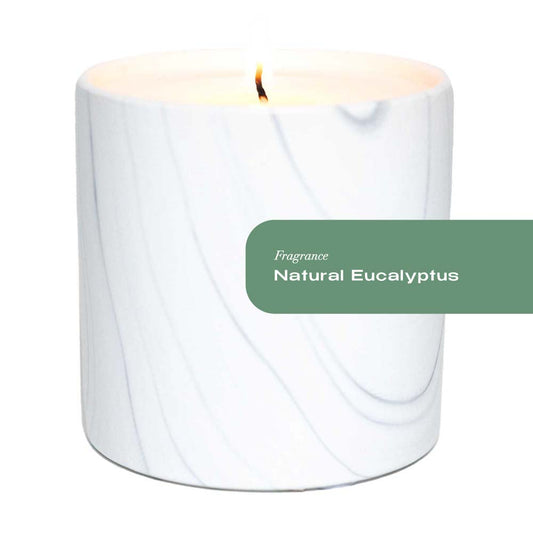 Natural Eucalyptus White Marble Candle 6oz