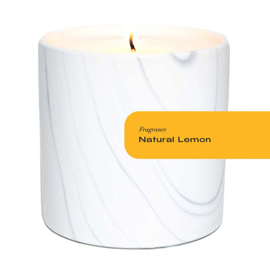 Natural Lemon White Marble Candle 6oz