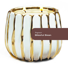 Blissful Bean Gold Banded Candle