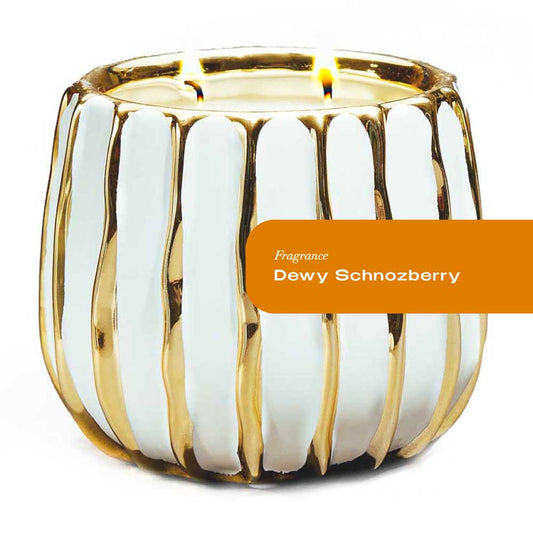 Dewy Schnozberry Gold Banded Candle