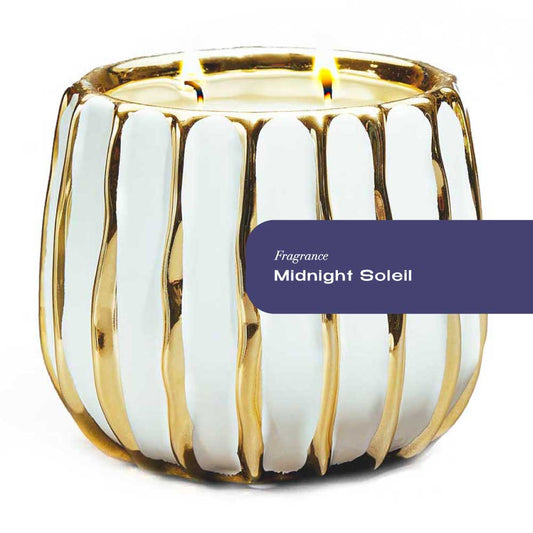 Midnight Soleil Gold Banded Candle