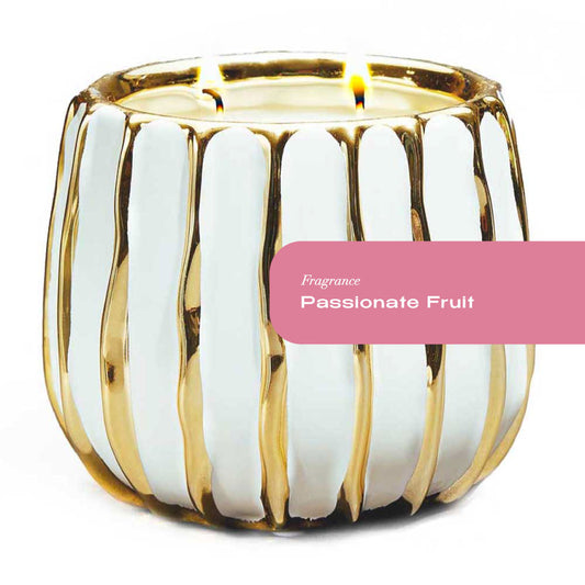 Passionate Fruit Gold Banded Candle