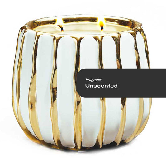 Unscented Gold Banded Candle