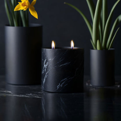 Natural Peppermint Black Marquina Candle 17oz