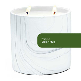 Bear Hug White Marble Candle