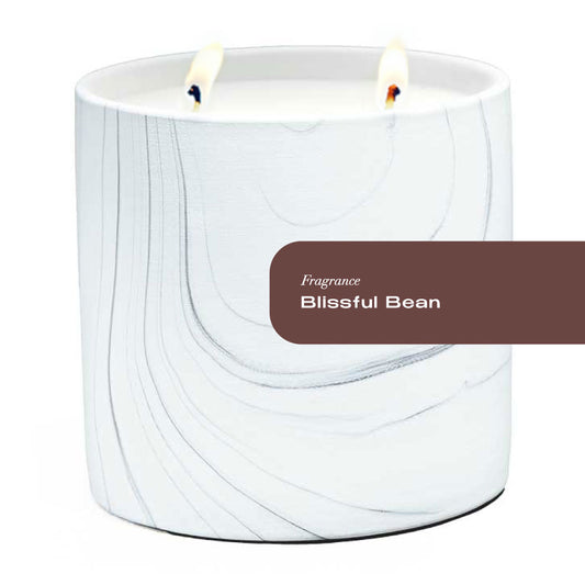 Blissful Bean White Marble Candle