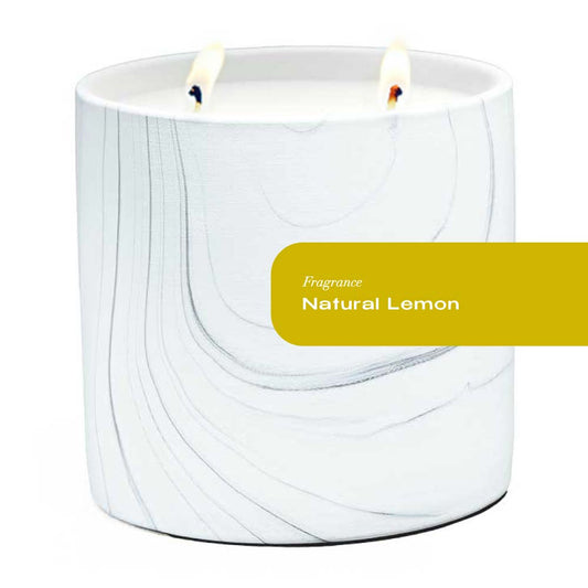 Natural Lemon White Marble Candle 17oz