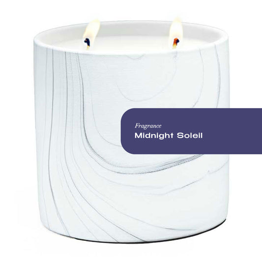Midnight Soleil White Marble Candle