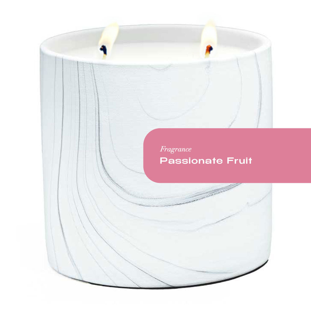 Passionate Fruit White Marble Candle 17oz