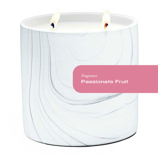 Passionate Fruit White Marble Candle 17oz