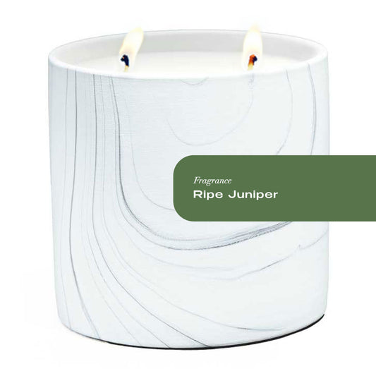 Ripe Juniper White Marble Candle 17oz
