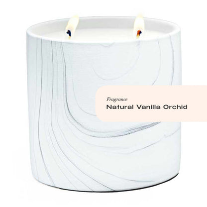 Natural Vanilla Orchid White Marble Candle 17oz