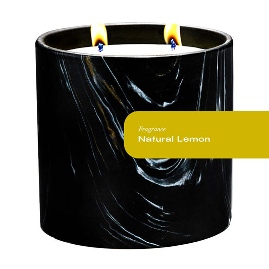 Natural Lemon Black Marquina Candle 17oz