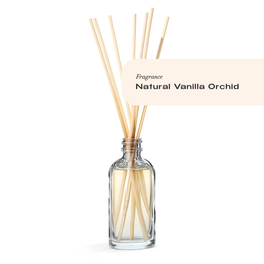 Natural Vanilla Orchid Reed Diffuser | Plant Based Candles | Decor