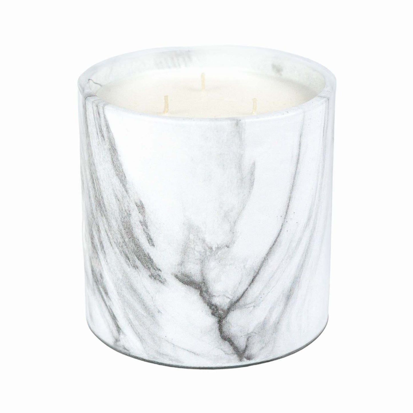 White Marble Round Candle 24oz (Clearance)