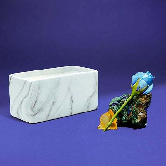 Marble Cement Prism Candle with Midnight Soleil Fragrance - Organic candles, coconut wax candles, hemp wick candles, sustainable candles, eco-friendly candles, refillable candles, recyclable packaging, reforestation efforts, carbon offsetting, plant-based candles, sustainable living, green living, ethical candles, natural candles, vegan candles, non-toxic candles, phthalate-free candles, toxin-free candles, essential oil candles, hand-poured candles, small batch candles, made in the USA candles
